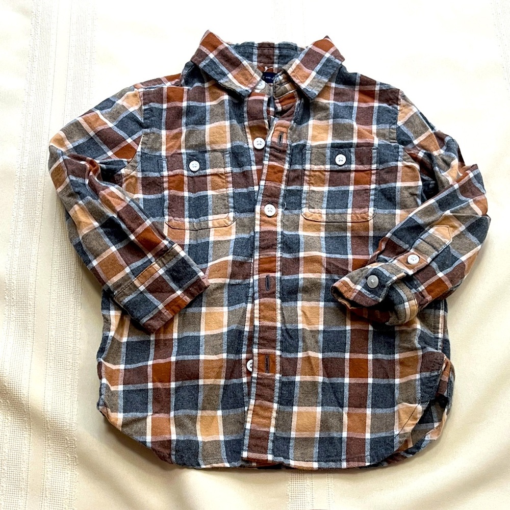 Janie and Jack plaid flannel button down Sz 18-24m EUC bundle to save